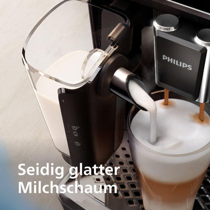 Philips Espressomaschine der Serie 5400 – Genießen Sie 12 Getränke, schnell reinigendes LatteGo, intuitives TFT-Display, anpassbare Kaffeeeinstellungen, erstklassiges Küchendesign (EP5441/50)